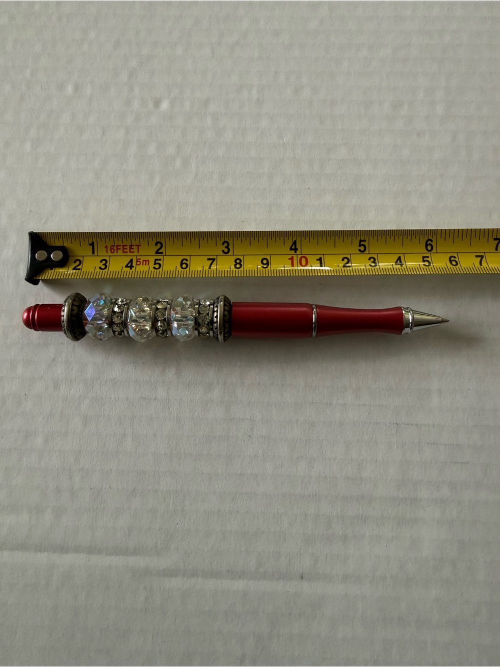 Red Crystal-Beaded Bracelet-Style Pen Accessory
